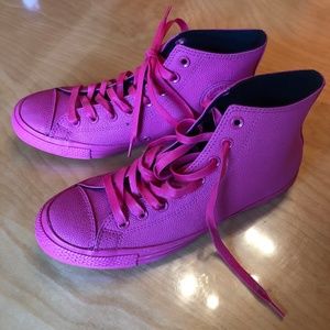 Pink Leather Converse NWOT